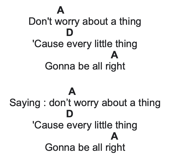 three little birds guitar chords